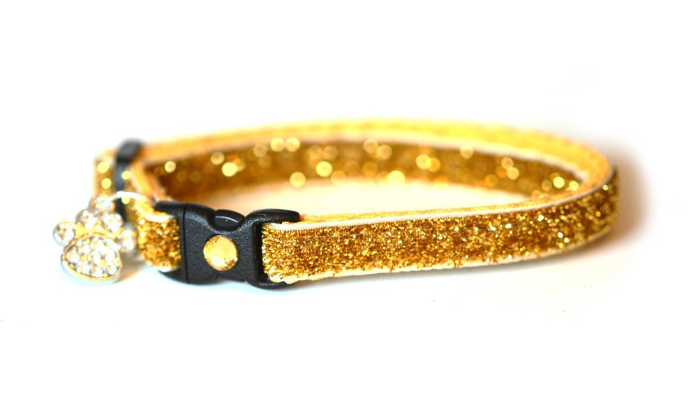 Glitter Cat Collar Glitzy Gold Standard Large Size