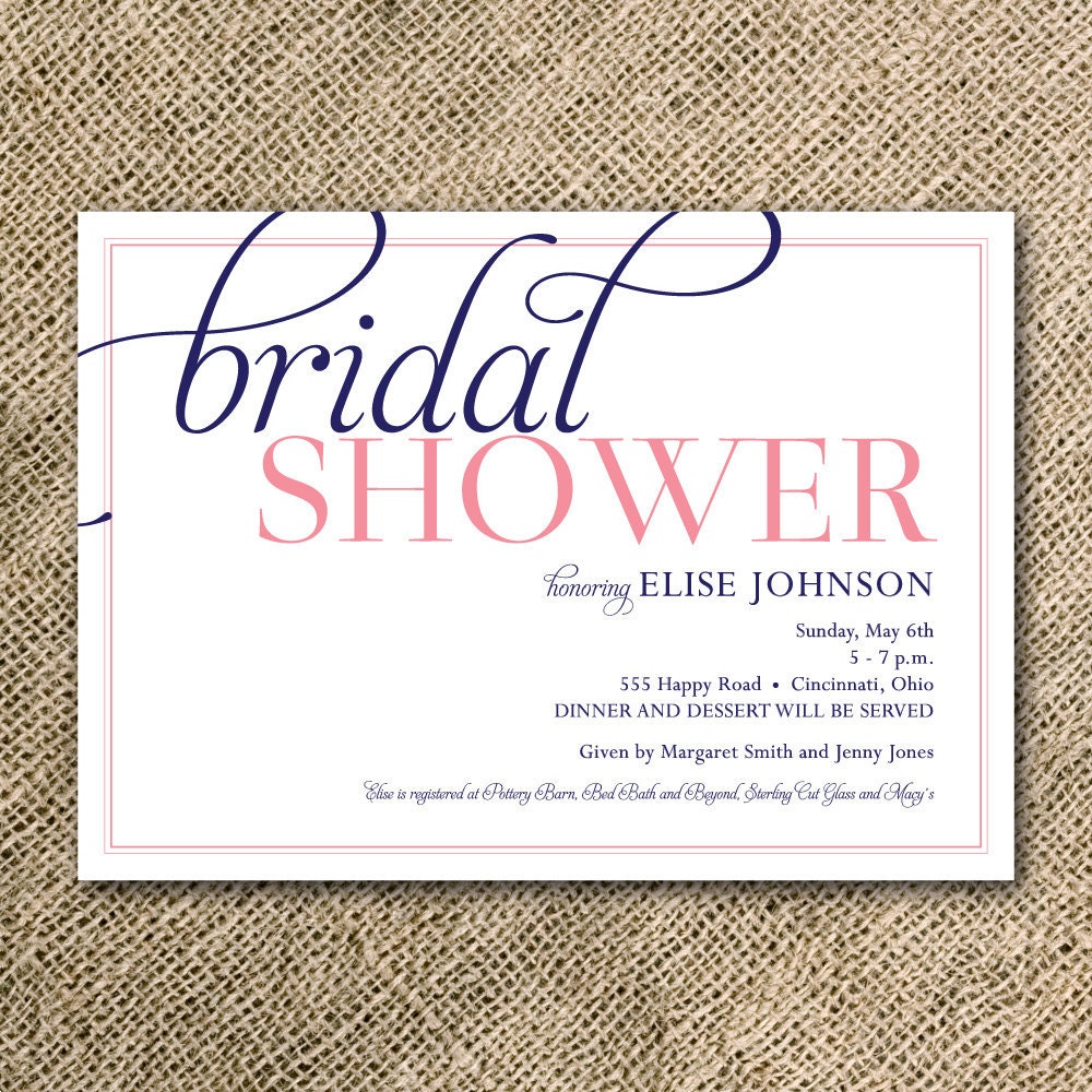 Plain Bridal Shower Invitations 5