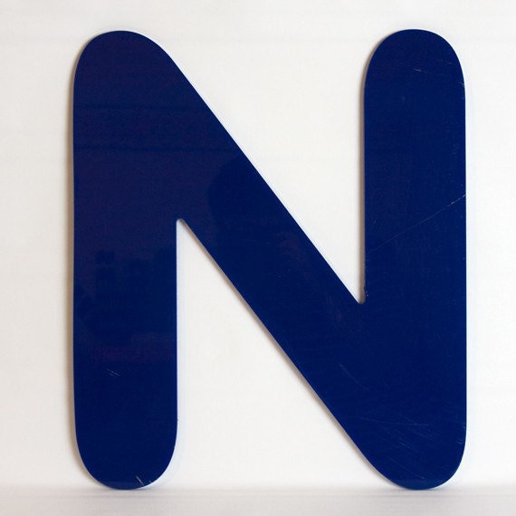 Large Blue Letter N