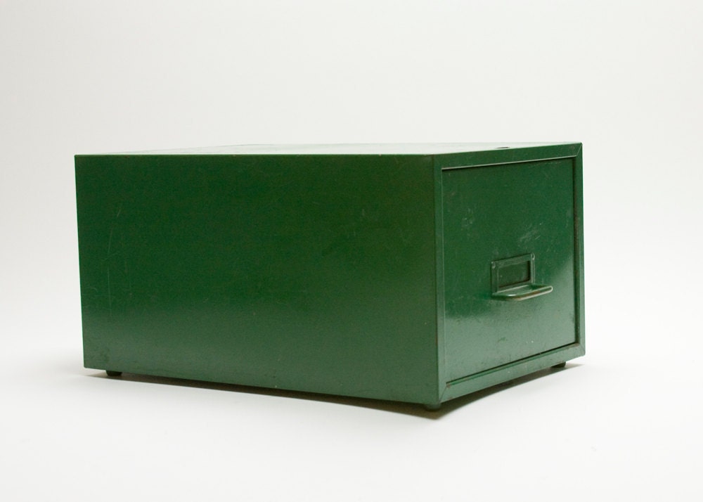 Filing Drawer Green Vintage