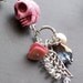 Pink Sugar Skull Pendant Keychain