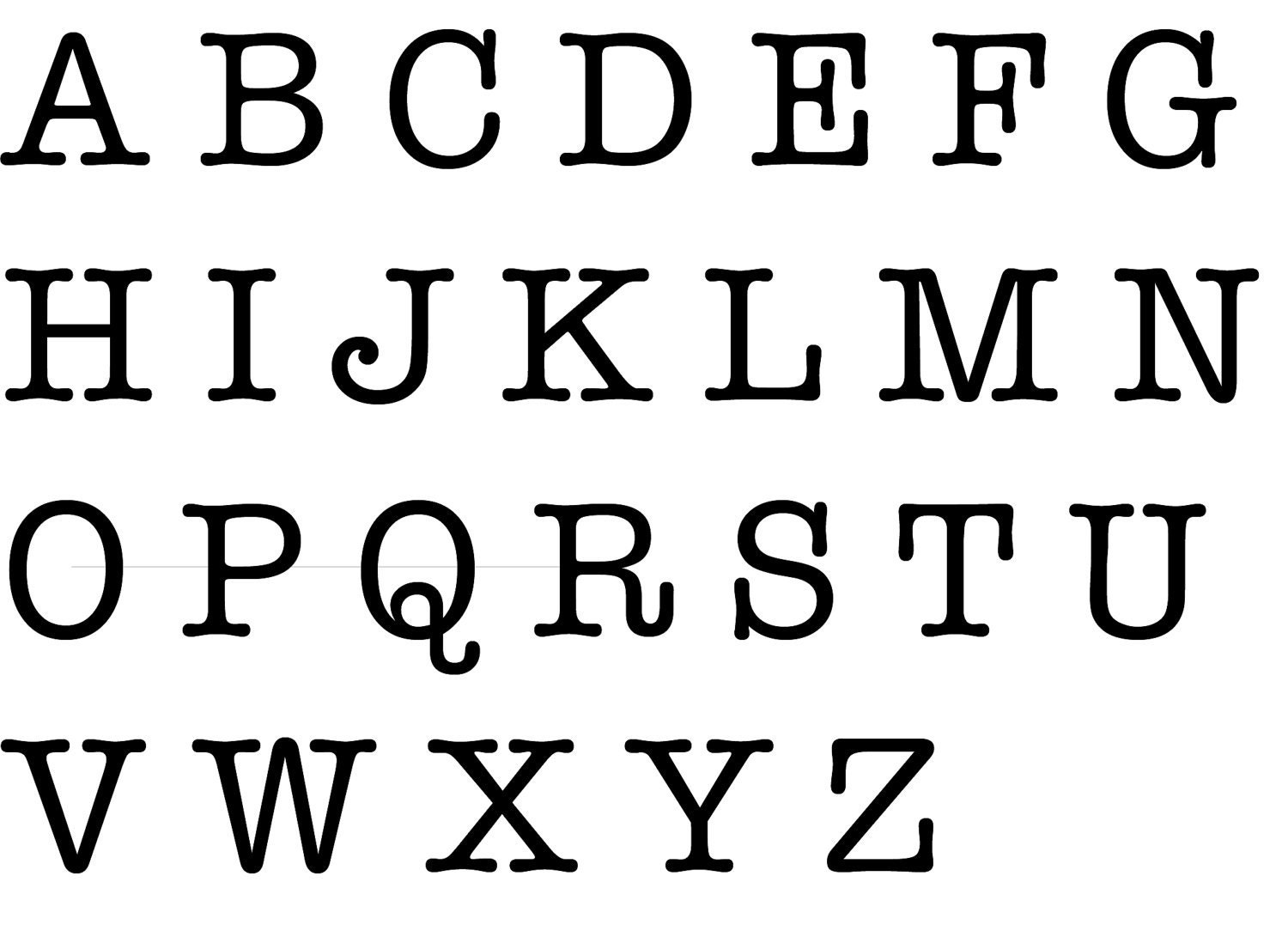 Typewriter Font Alphabet