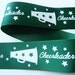 5 yards 1-1/2 inch Cheerleader Green with White Grosgrain Ribbon - High Quality