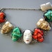 Vintage 50s Toshikane Arita Japanese Figural Sterling Bracelet Demons & Old Men - Collectible Kitsch