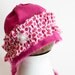 NEW - newborn fabric BONNET - photography prop - white, magenta, pink, fuchsia