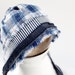 NEW - newborn BOY fabric BONNET - photography prop - blue, cream, orange, navy, denim