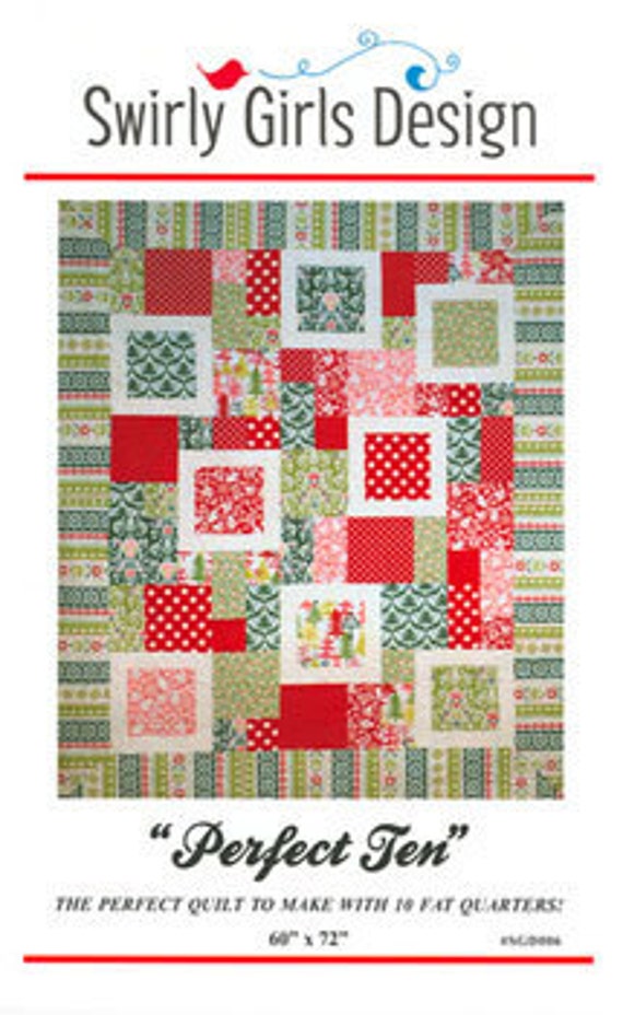 Swirly Girls Design Quilt Pattern Perfect Ten By PixieSpitStudio