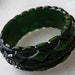 Vintage carved end-of-the-day green art deco bakelite bangle