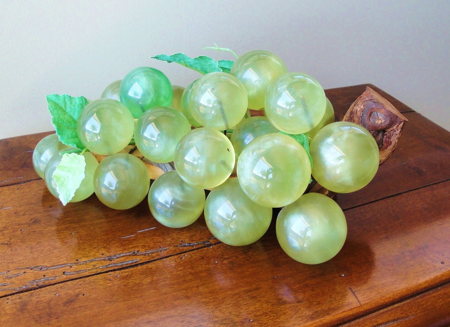 Vintage Acrylic Lucite Green Grape Cluster by