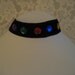 BLACK VELVET CHOKER with jeweltone faceted plastic nailheads