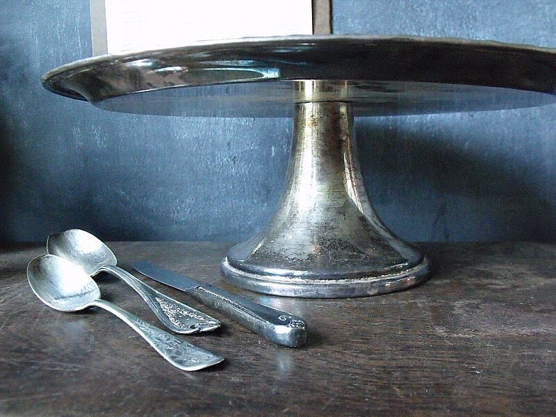 Vintage Silver Pedestal Cake/Serving Plate