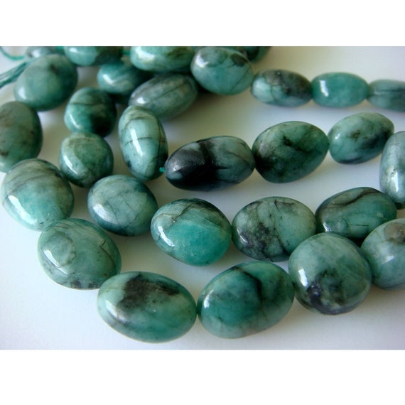 Emerald Nuggets 12mm to 10mm Plain Oval Nuggets Half