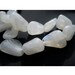 White Rainbow Tumbles - 10mm to 12mm White Rainbow Moonstone - Plain Tumbles - 15 Inch Strand - 31 Pieces
