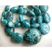 Turquoise Beads/ Turquoise Faceted Beads/ Oval Beads/ Nugget Beads - 30mm To 13mm - 20 Inch Strand - 31 Pieces