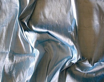 Light Blue 100 Percent Pure Silk Dupioni Fabric Decorative Silk Fabric Wholesale Silk Fabric Raw Silk Fabric Indian Silk Fabric By The Yard