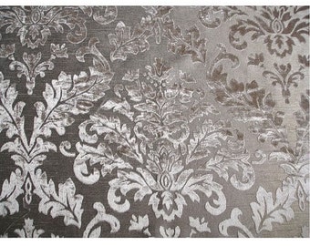 Grey Damask - Burnout Velvet on Fancy Fabric
