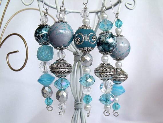 102 Bead Christmas Ornaments Icicles in Shades of