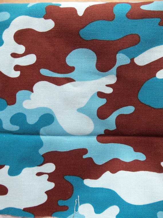 Blue Camouflage Fabric 2 yards great for quilting clothing and