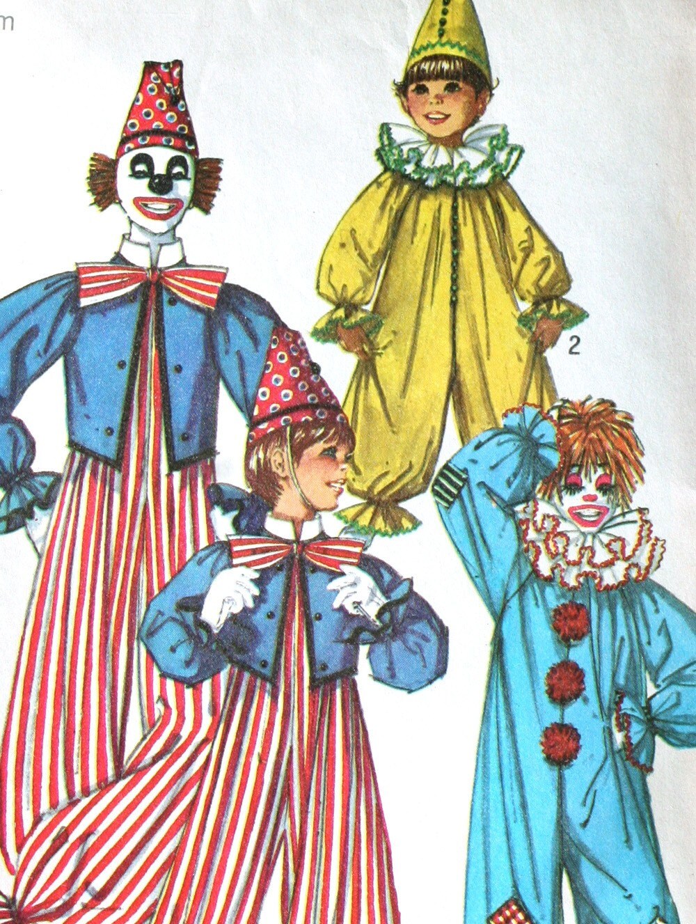 Vintage Clown Costume 1976 Simplicity Sewing Pattern 9051
