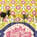 Makeup Brush Roll Organizer - Michael Miller Secret Garden Garden Damaske Midnite - Ready to Ship
