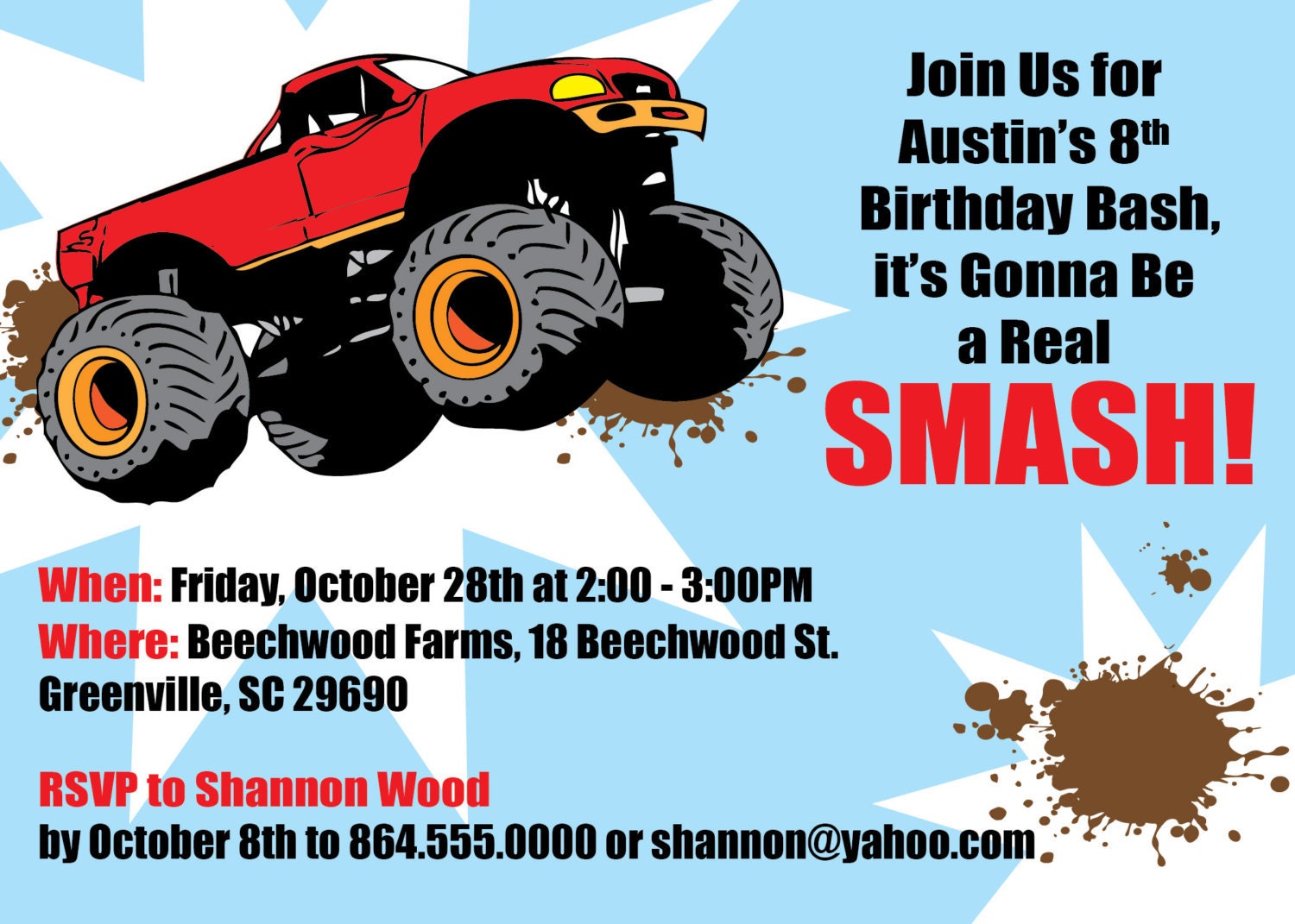 Free Printable Party Invitations For Boys Trucks 9