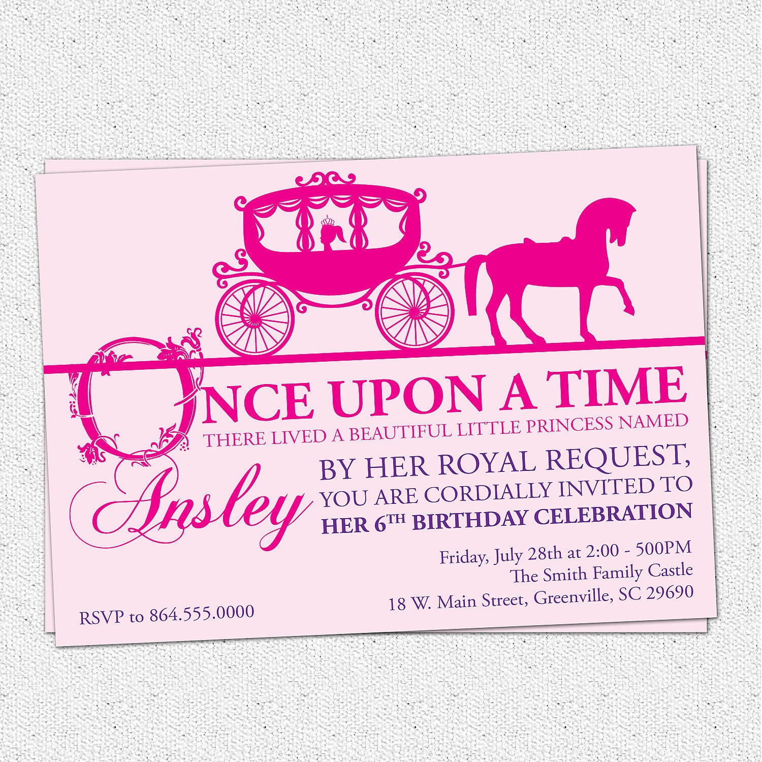 Princess Party Invitations 1