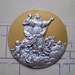RESERVED FOR ANNIE - Virgin Mary and Angels - 2 Vintage Large Round Metal Stampings - Made in Italy