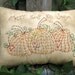 Primitive Fall Pumpkin Pillow - Grungy Embroidery
