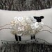 Primitive Ireland Sheep Embroidery Pillow - Original Design