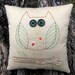 Whimsical Woodland Owl - Original Design - Hand Embroidered Pillow