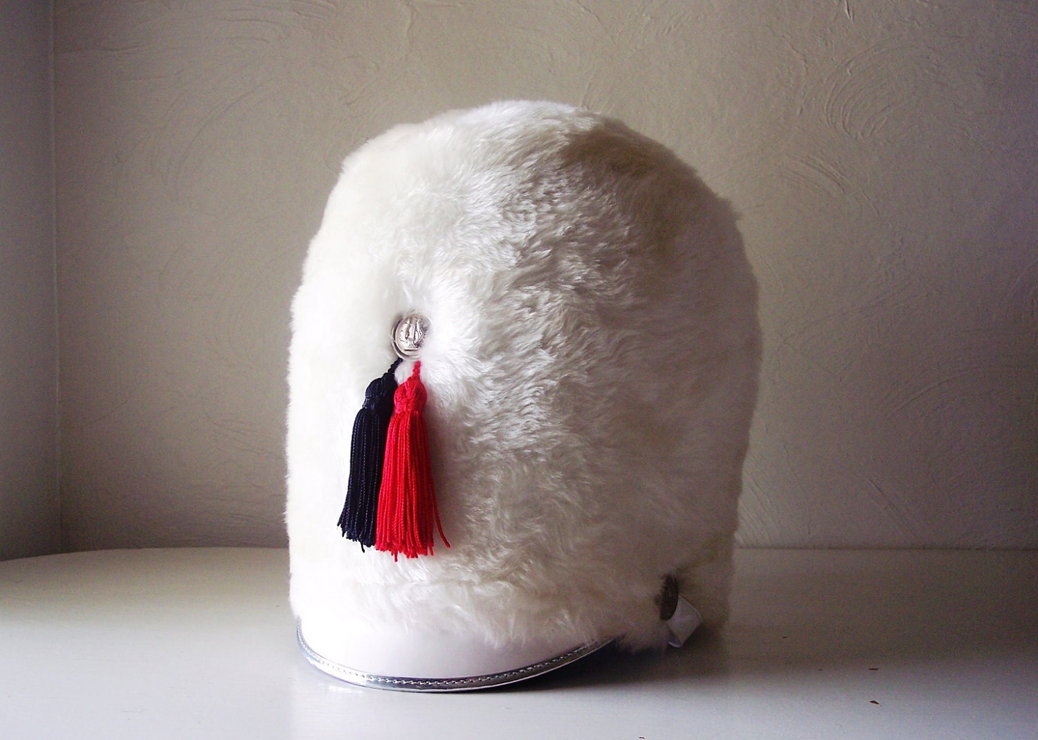 tall white marching band hat by allthebestvintage on Etsy