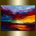 Original Textured Palette Knife Seascape Painting Oil on Canvas Contemporary Abstract Modern Art 12X16 by Willson