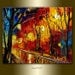 Original Textured Palette Knife Landscape Painting Oil on Canvas Contemporary Abstract Modern Art Rainy Night 8X10 by Willson Lau