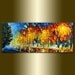 SALE 15% off Original Textured Palette Knife Landscape Painting Oil on Canvas Contemporary Modern Art Rainy Night 12X27 by Willson Lau