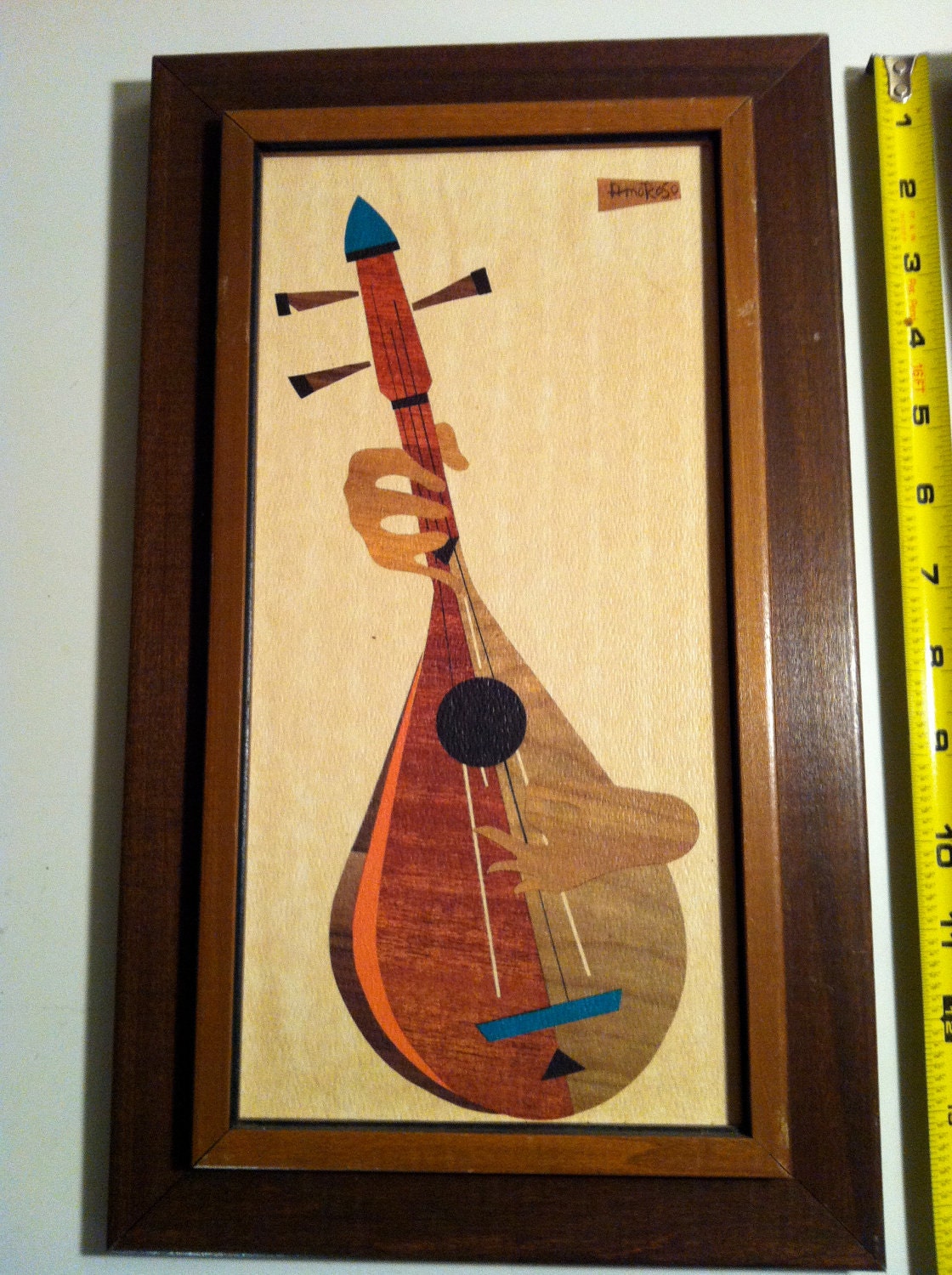 Set of Mid Century Lute art prints by AmoRoso framed