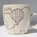 Coffee Cup - Elephant and Crown Mug - Cute Handmade Ceramics