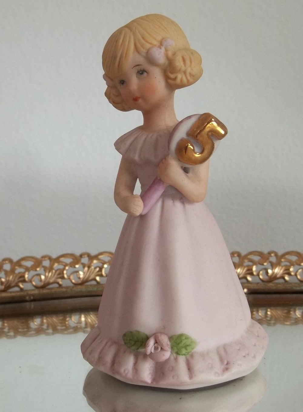 Growing Up Birthday girl porcelain figurine age 5 made in 1981