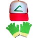 Pokemon Costume Ash Ketchum Original Trainer Hat and Gloves set Halloween Chld or Adult Size