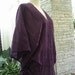 Thai Simply Loose Fit Cotton V Blouse - Dark Purple