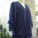 Thai Simply Loose Fit Cotton V Blouse - Navy Blue
