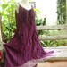 L-XL Double Layers Maxi Cotton Dress - Purple