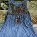 Sleeveless Bohemian Embroidered Top in Blue
