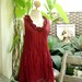 Scoop Frills Neckline Cotton Top - Red Wine