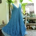 M-XL Double Layers Cotton Dress - Sky Blue
