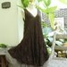 M-XL Double Layers Cotton Dress - Choc Brown