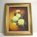 Vintage Oil Painting, Cottage Chic Wall Decor, Mum Still Life, Signed Vintage Art Original Painting, Pastel Yellow, Brown, Gold, Garden
