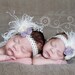 Lavender and ivory lace headband with rosettes and feathers vintage inspired