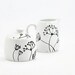 Hand Painted Ceramic Sugar Bowl Queen Anne's Lace white black botanical abstract minimalist home decor Decorative Art