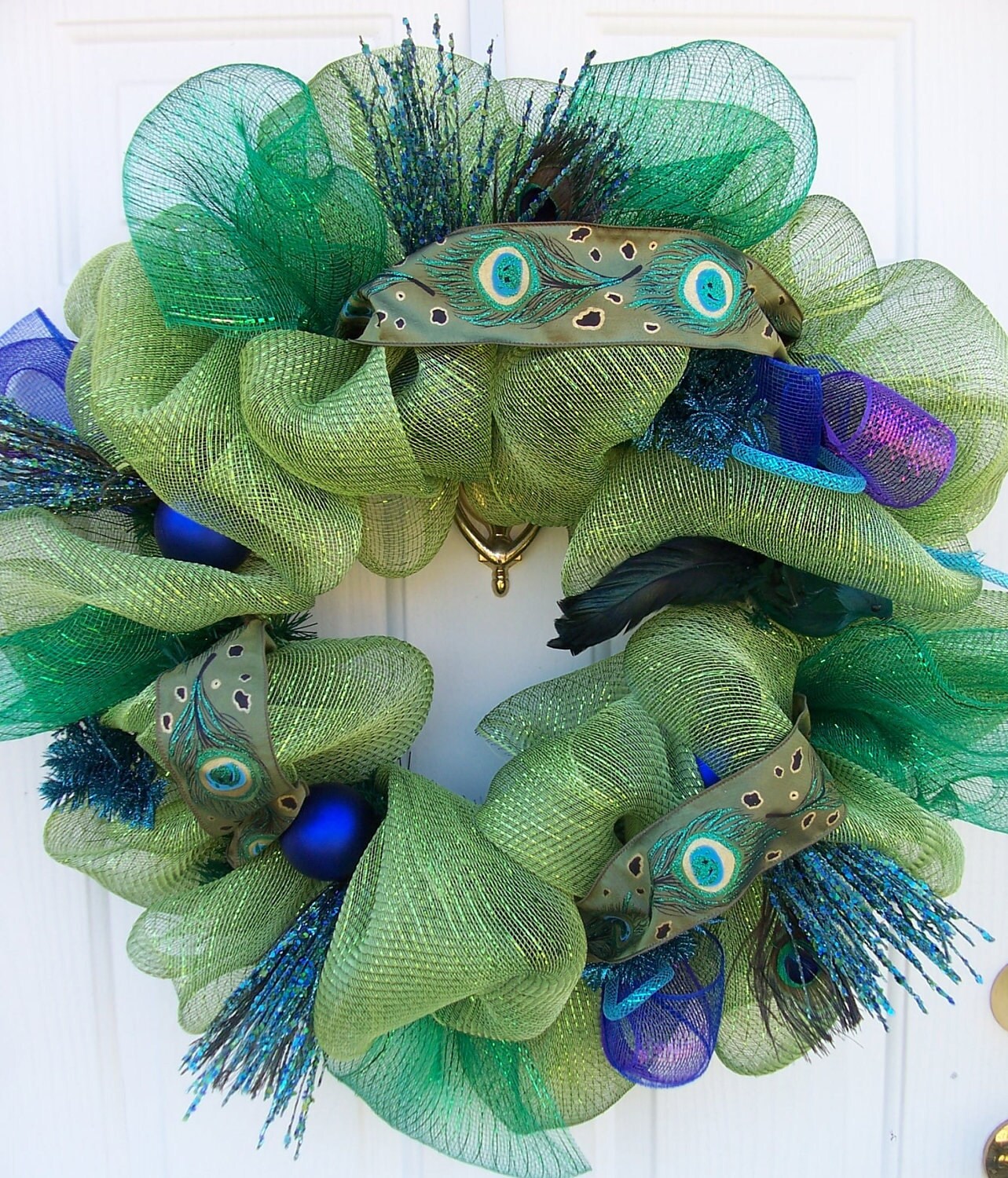 Peacock Mesh Wreath 3789