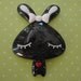 BIG kawaii sleepy bunny with kawaii bow 80x58 mm